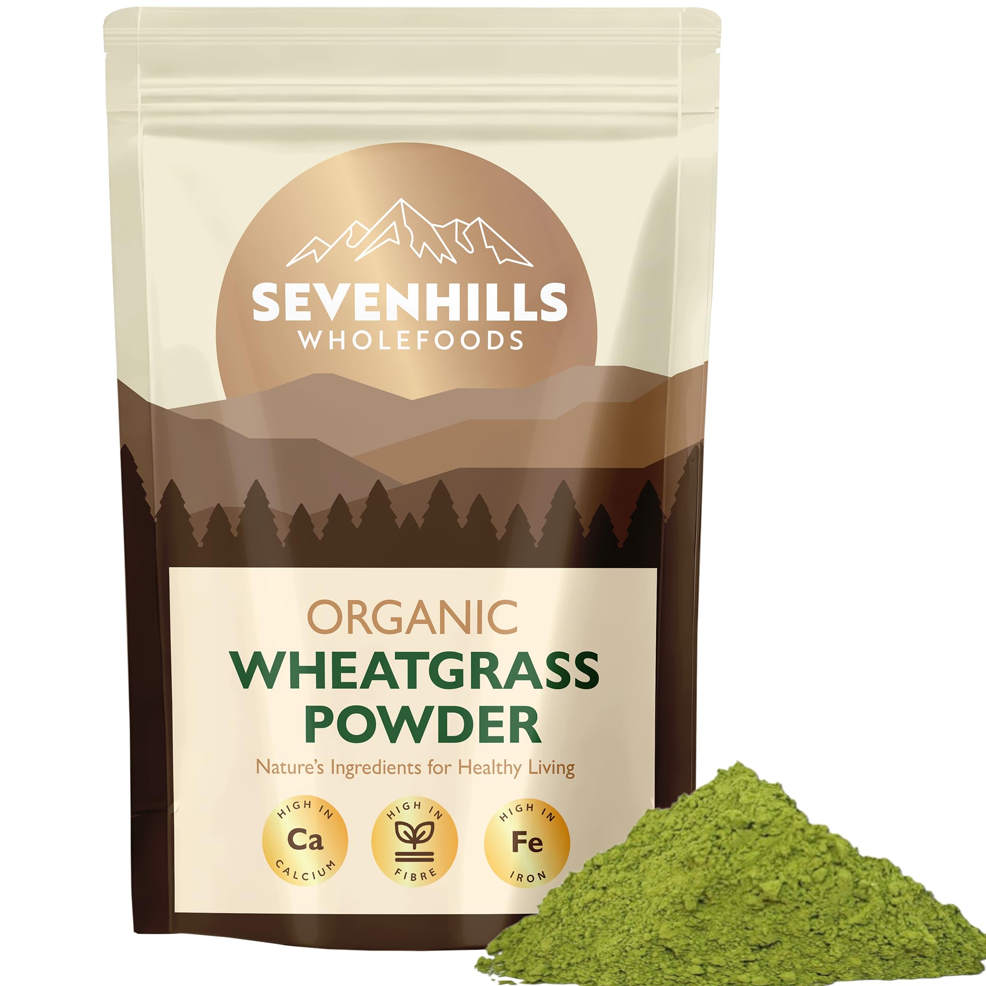 Sevenhills Wholefoods Organic Wheatgrass Powder, European (EU) 1kg | Cultivated in Europe | High in Vitamin C and Iron