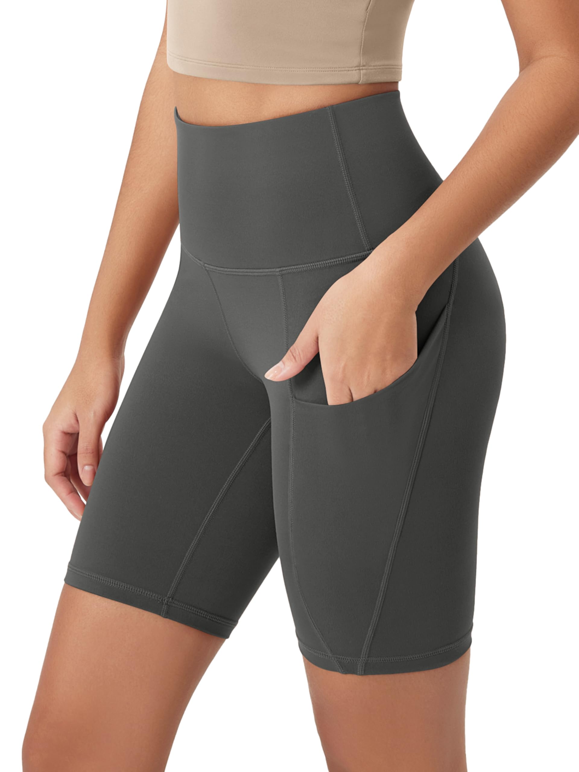 ODODOS Women's Tummy Control Biker Shorts 2.0 with Pockets High Waist Athletic Workout Yoga Shorts-3.5''/ 5"/ 8" / 10" Inseam