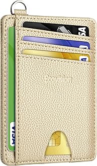 EcoVisionSlim Minimalist Front Pocket Wallet, RFID Blocking Credit Card Holder Wallet with Detachable D-Shackle for Men Women