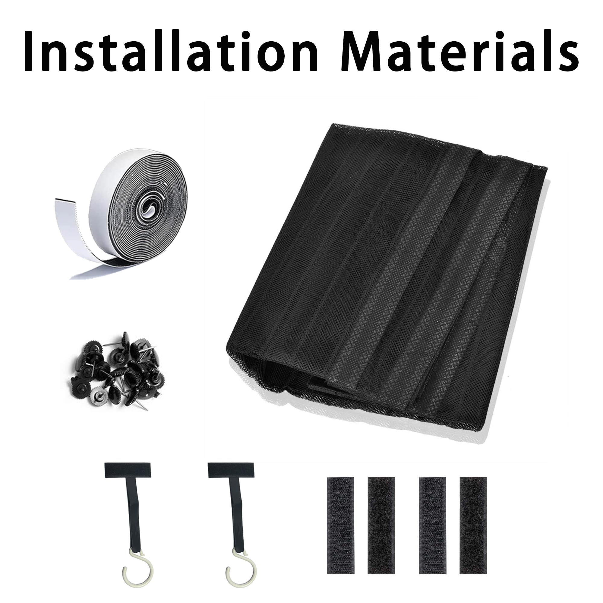 Fliegengitter Fenster Magnetisch 244 x 244 cm Insektenschutz Fensternetz Ohne Bohren mit Starkem Klettband für Terrassentür Und Fenster, Schwarz