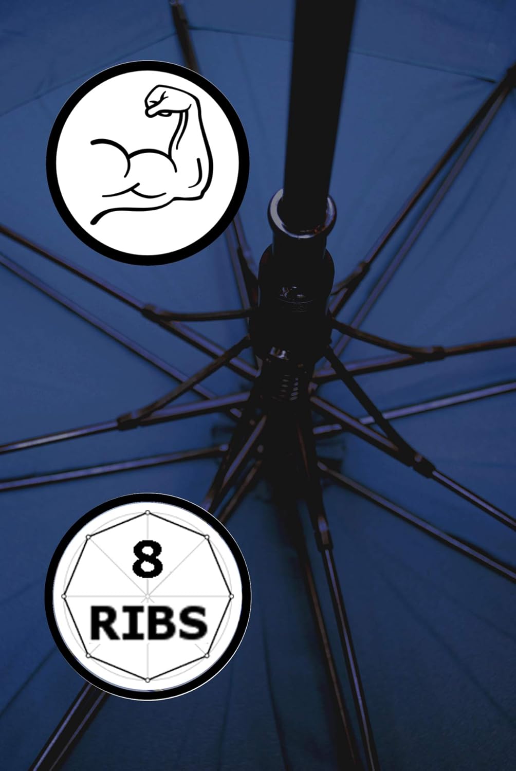60MPH Windproof Large Strong Umbrella for Rain and Wind - Heavy Duty StormDefender City - Best for Vented Double Canopy - Auto - Solid Wood Hook Handle - Golf