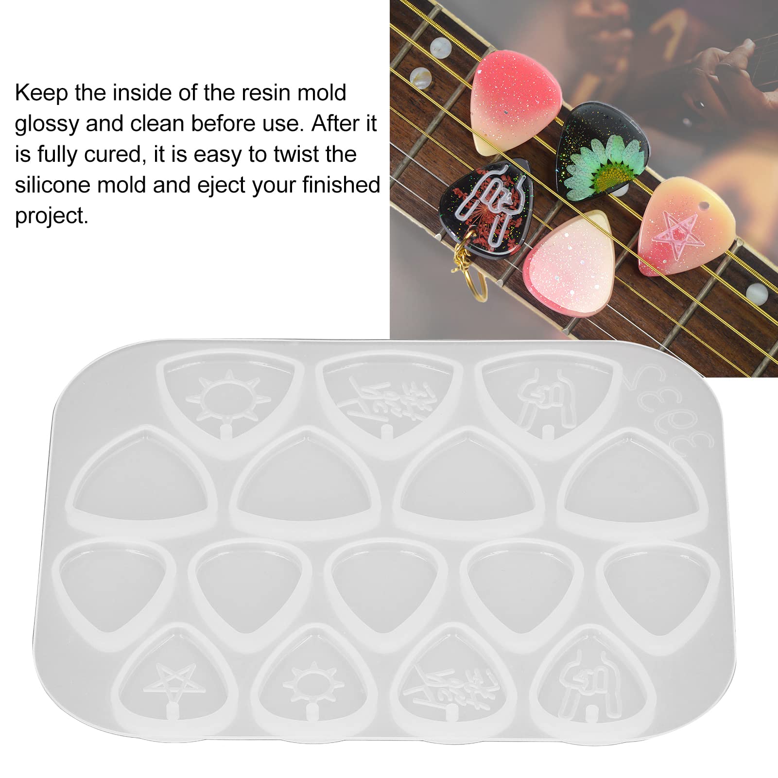 Silikonowe Formy do Kostek Gitarowych, Wielokrotnego Użytku, Trójkątne, DIY, Crystal Epoksydowe