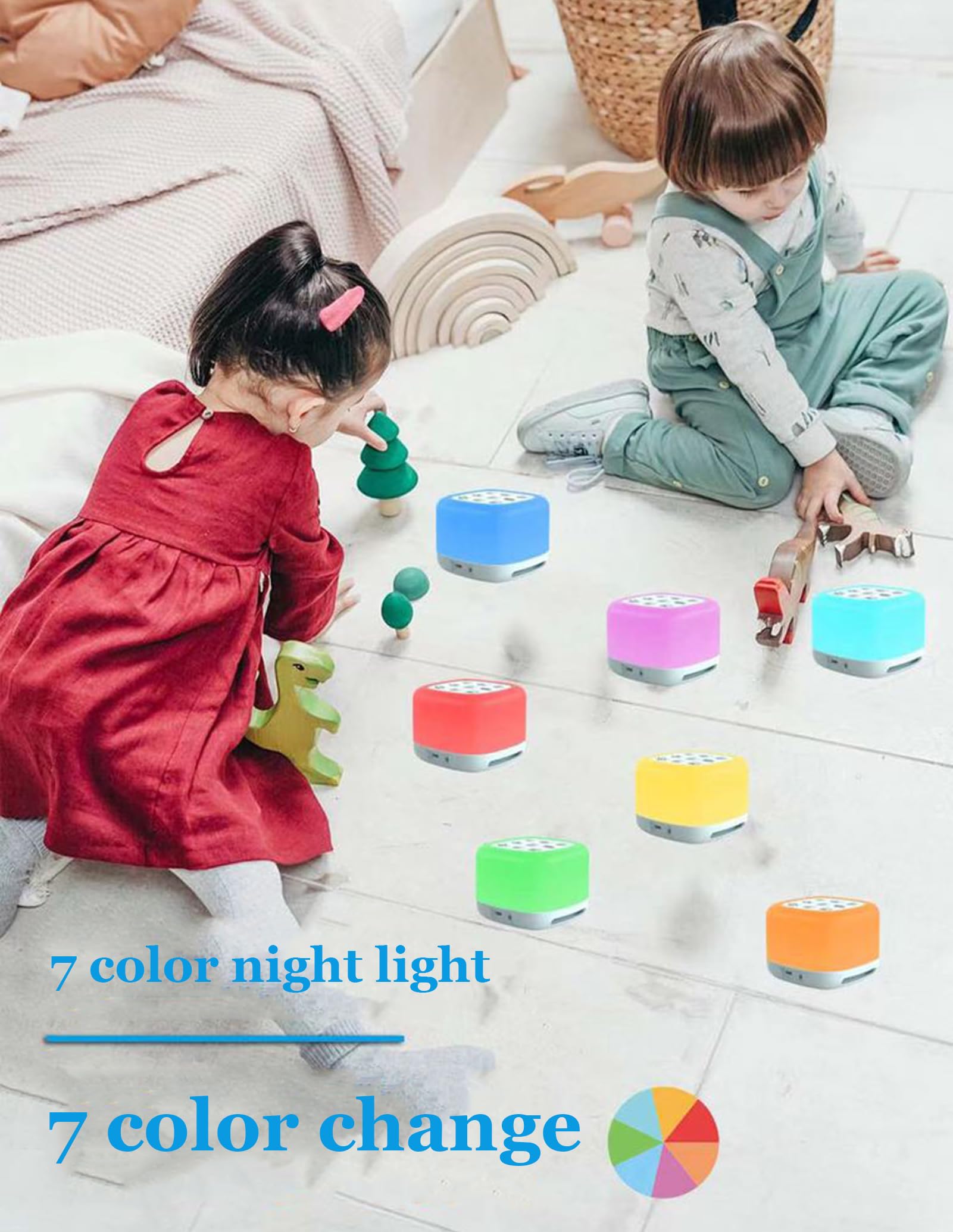 Machine à Bruit Blanc pour Le Sommeil, veilleuses 7 Couleurs, 40 Sons apaisants, 3 minuteries, pour la Maison, Les Voyages et Le Bureau