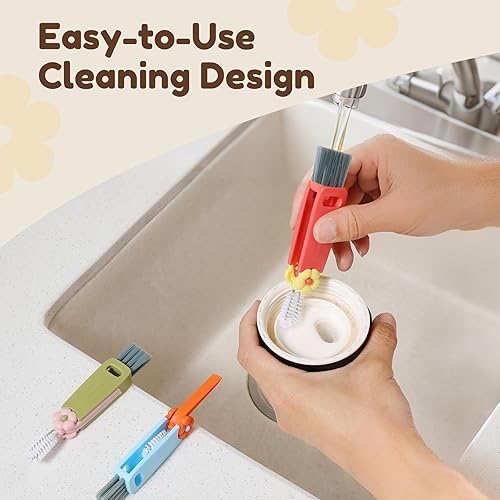 Miniatura 8 de Cepillo de limpieza de tapa de taza 3 en 1, nuevo cepillo limpiador de tapa multifuncional 2024, juego de cepillos de limpieza de hendiduras