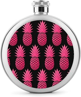 Funny Pink Pineapple Compact And Sturdy Round Wine Jug, Suitable for Carrying