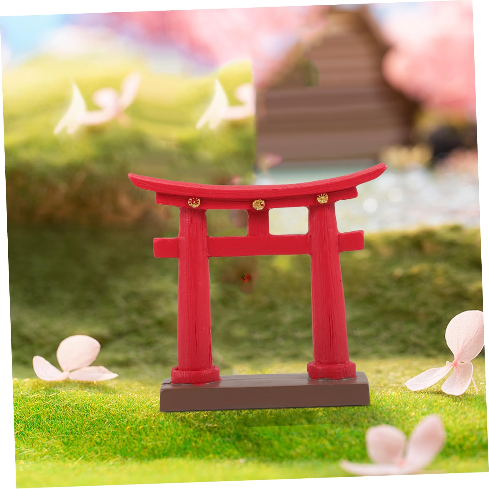 Cabilock 3piezas Miniatura De Puerta Japonesa para Acuarios y Jardines Adorno De Paisaje Cultural Decoración De Microescenario Zen Modelo De Puerta Torii