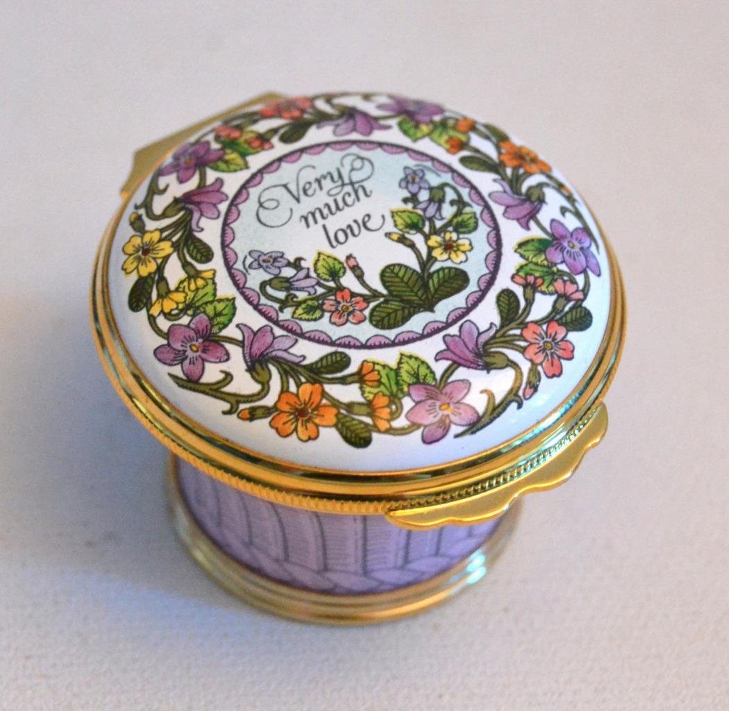 Halcyon DaysBilston and Battersea Enamels Mother's Day 1993 Very Much Love Trinket Box