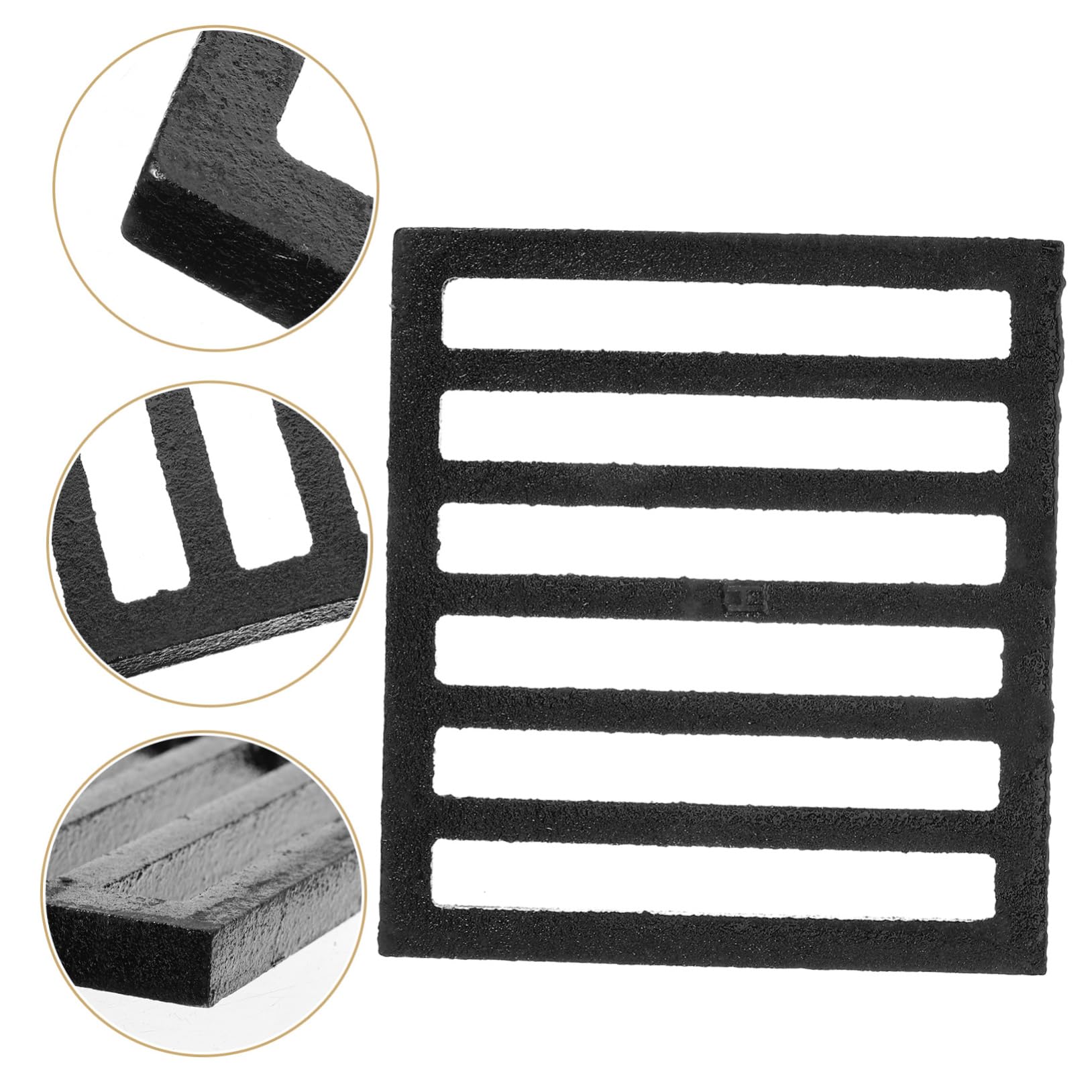 Operitacx Tapa de Desagüe de Suelo Cuadrada de Hierro Negro Colador Que Previene Obstrucciones y Asegura Flujo de Agua Suave para Baño y Cocina