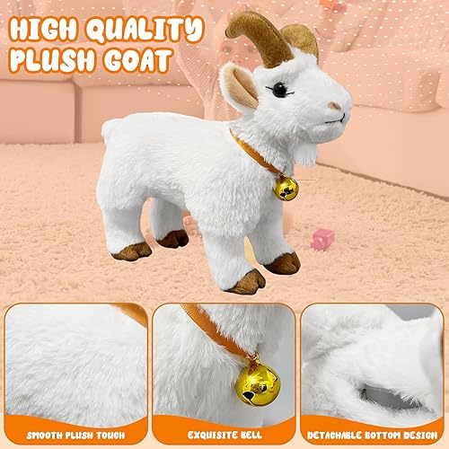 Miniatura 3 de Juguete de cabra gritando, juguete de peluche de cabra gritando, hace divertidos sonidos de cabra gritando, cuenta con campana, regalo divertido