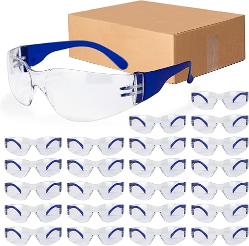 Miniatura 8 de BISON LIFE - Lentes de seguridad con patillas de color de lente transparente, talla única, para adultos, jóvenes, patillas de color de lente de