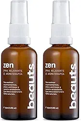 Kit Spray de Aromaterapia Relaxante com Oleos Essenciais - Para Aliviar a Ansiedade, o Estresse e Dormir Melhor - Blend de Oleos Essenciais Naturais de Lavanda, Capim Limão, Cedro e Manjerona - Vegano, Beauts, 50 mL