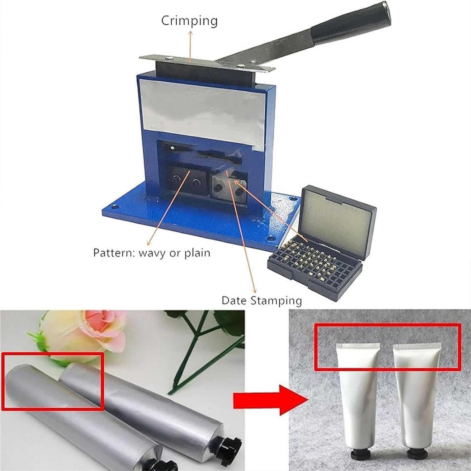 Tube Sealer for Aluminum Tube Toothpaste Cosmetic Cream Packing Manual Sealing Machine Sealer Ointment Tube Sealer with Number — view 6