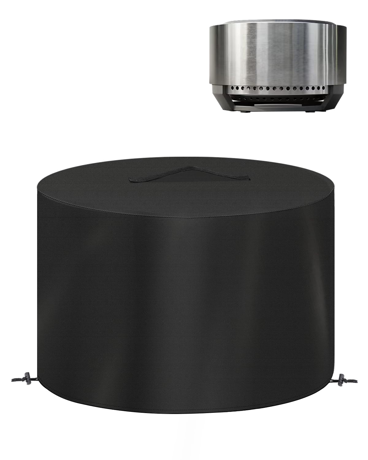 Cover for Solo Stove Summit 24 Fire Pit — Water-Resistant Outdoor Protection — 600D Oxford with PVC Backing, Inside Seam-Taped, Drawstring Hem, Top Handle — Accessories for Solo Stove Summit