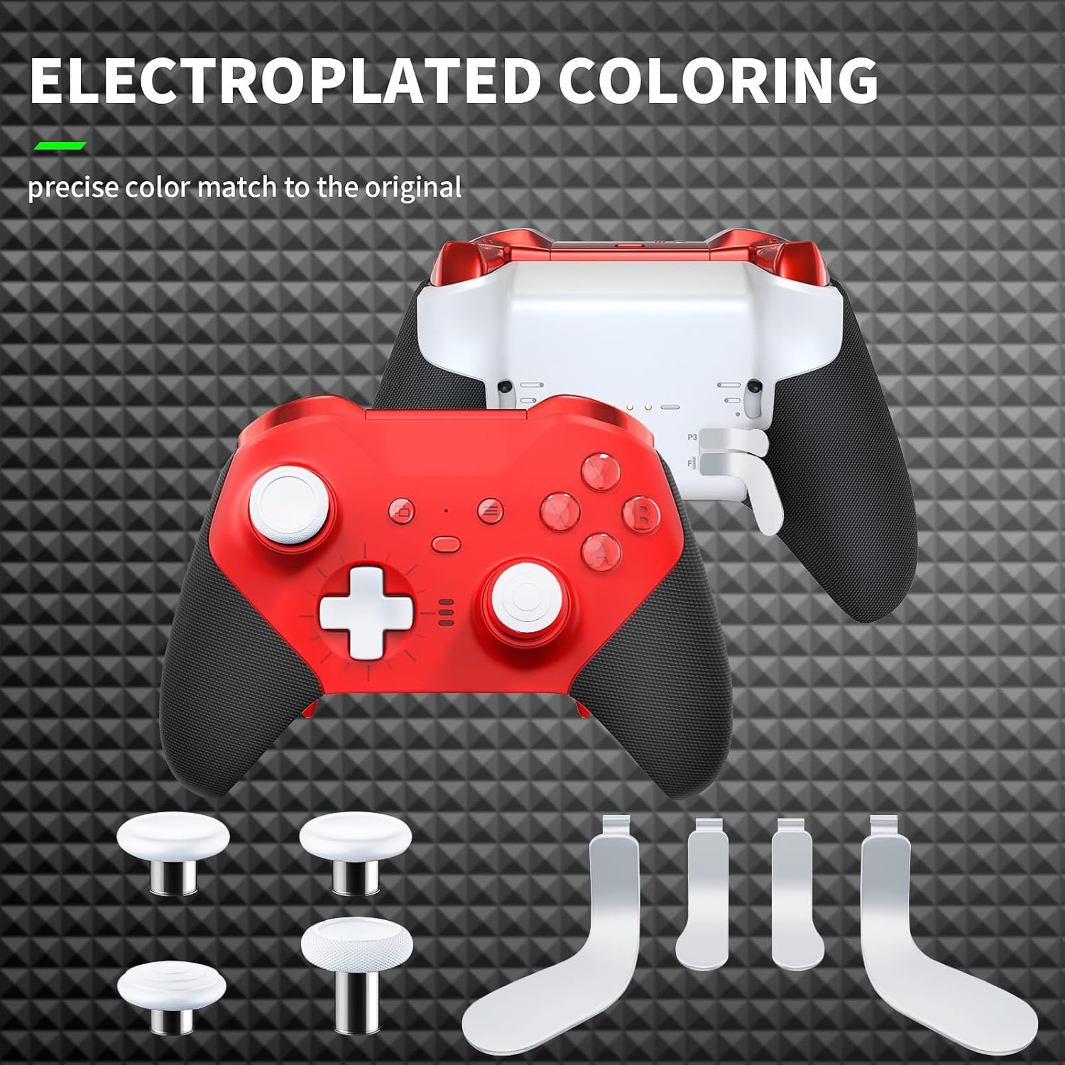 TOMSIN Thumbsticks&Paddles for Xbox Elite 2 Controller,15 In 1 Accessories Pack with Case for Xbox Elite Controller Series 2 Core,6 Metal Thumbsticks,4 Paddles,2 D-pad,Protection Rings (White) - Image 4