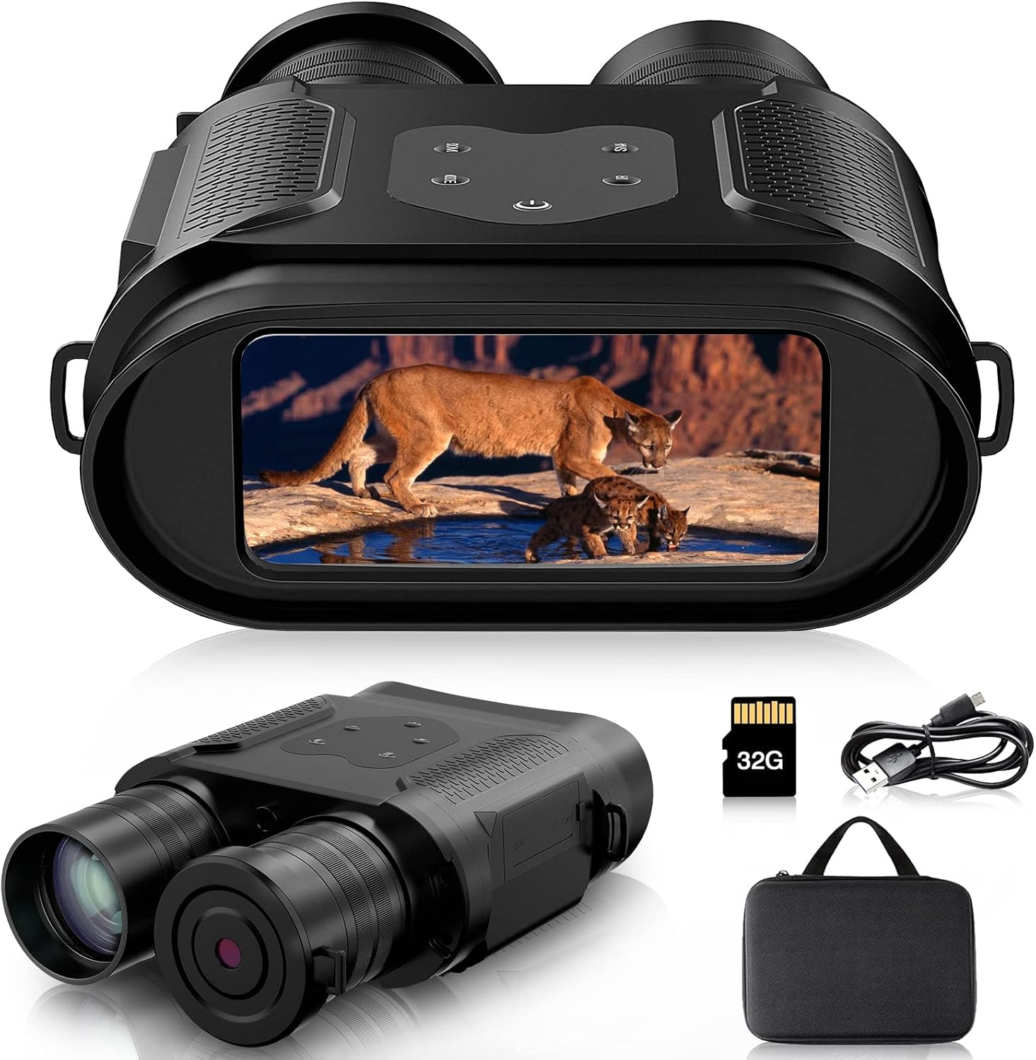 Anyork Night Vision Binoculars with 4" Large Viewing Screen, 1080P Image & Video