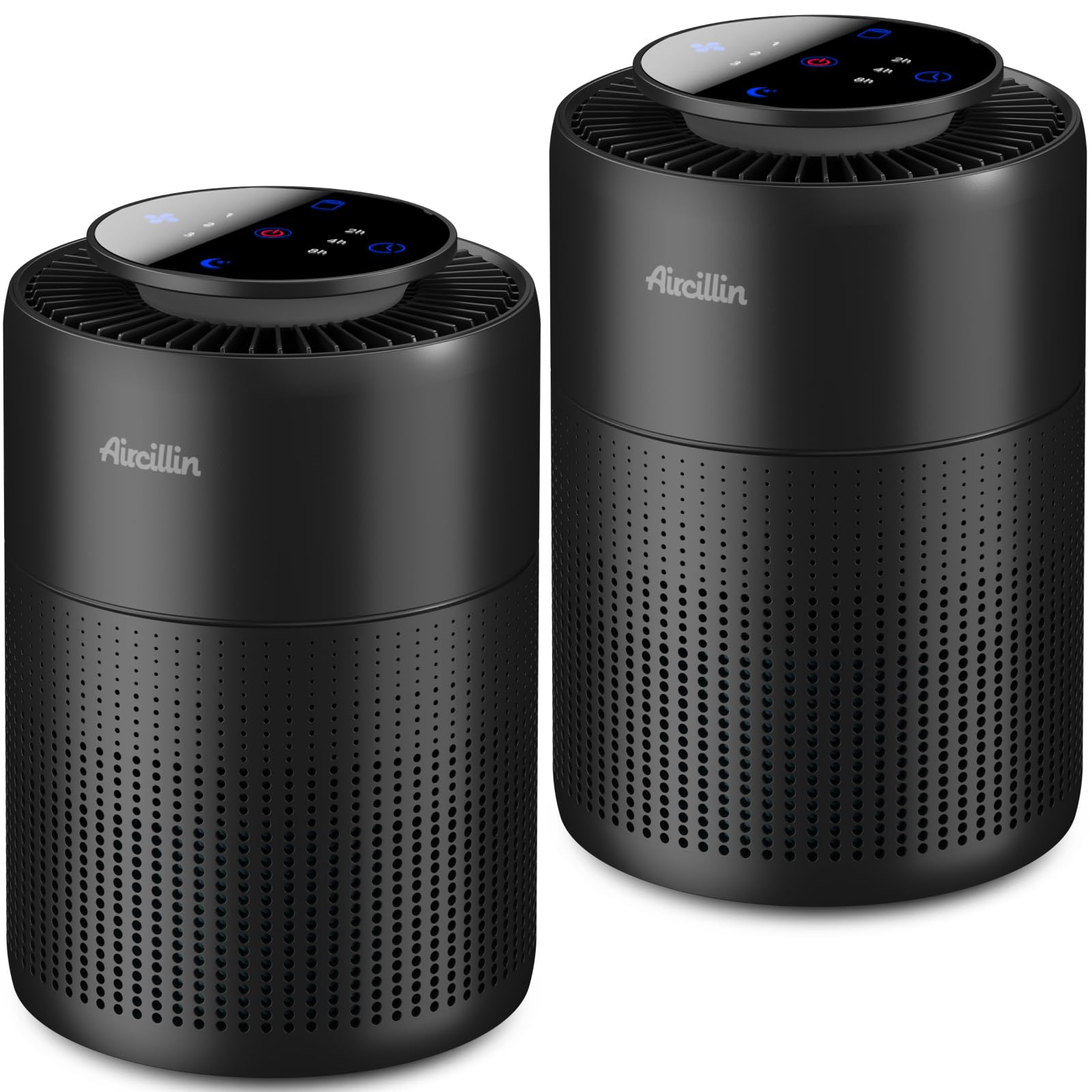 2 Pack Air Purifiers for Home Bedroom H13 True HEPA Air Filter Cleaner, Odor Eliminator, Remove Smoke Dust Pollen Pet Dander, Night Light For Home Living Room Dorm, Quiet 24dB Filtration System