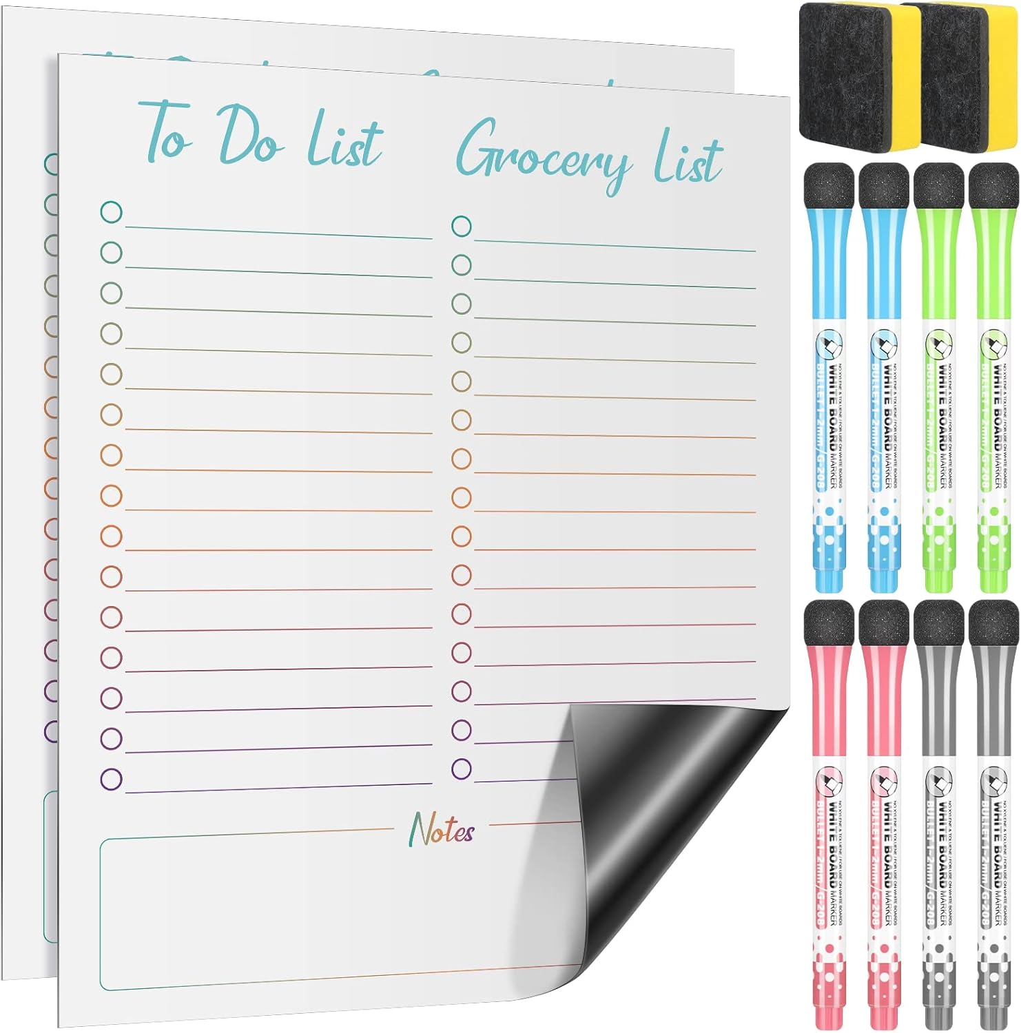 2 Pcs Dry Erase to Do List Grocery List Pad