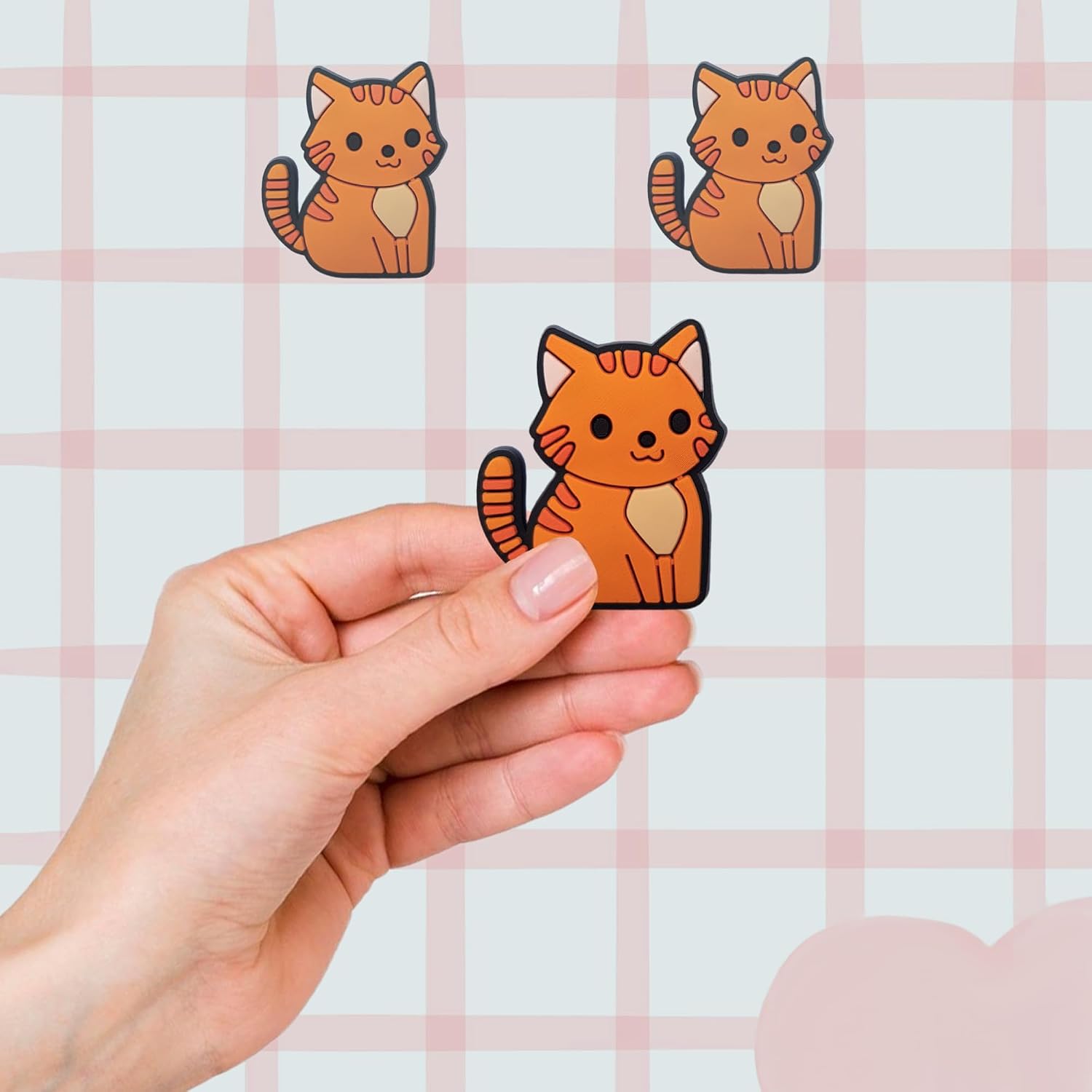 Orange Cat Shoe Charms - Cute Animal Decoration Charms Gift for Boys Kids Teens and Adults - Set of 2