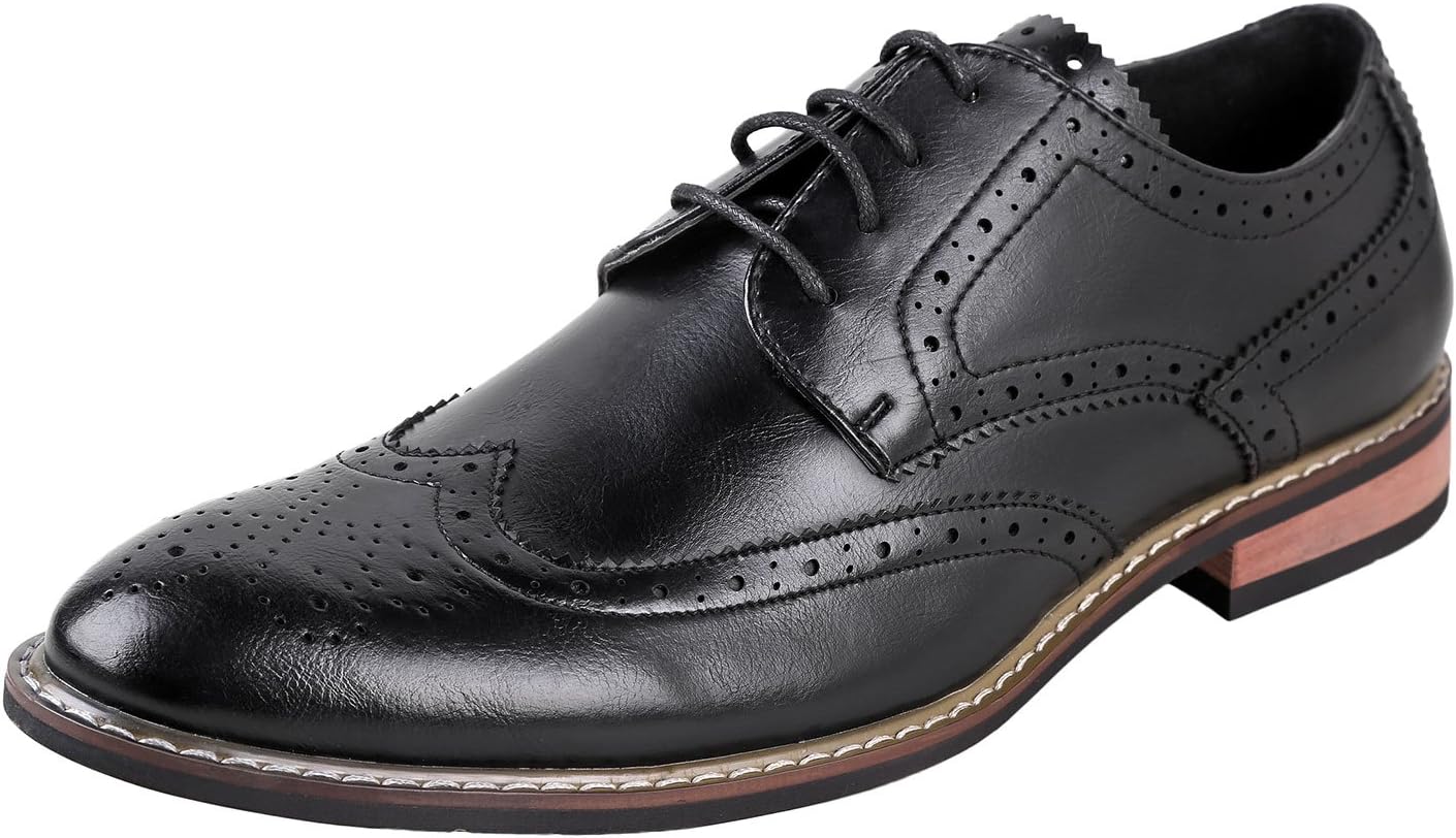 Men's Ethan Oxford Dress Shoes for Men | Formal | Lace-Up | Classic Design | Wingtip | Mens Dress Shoes Black 11