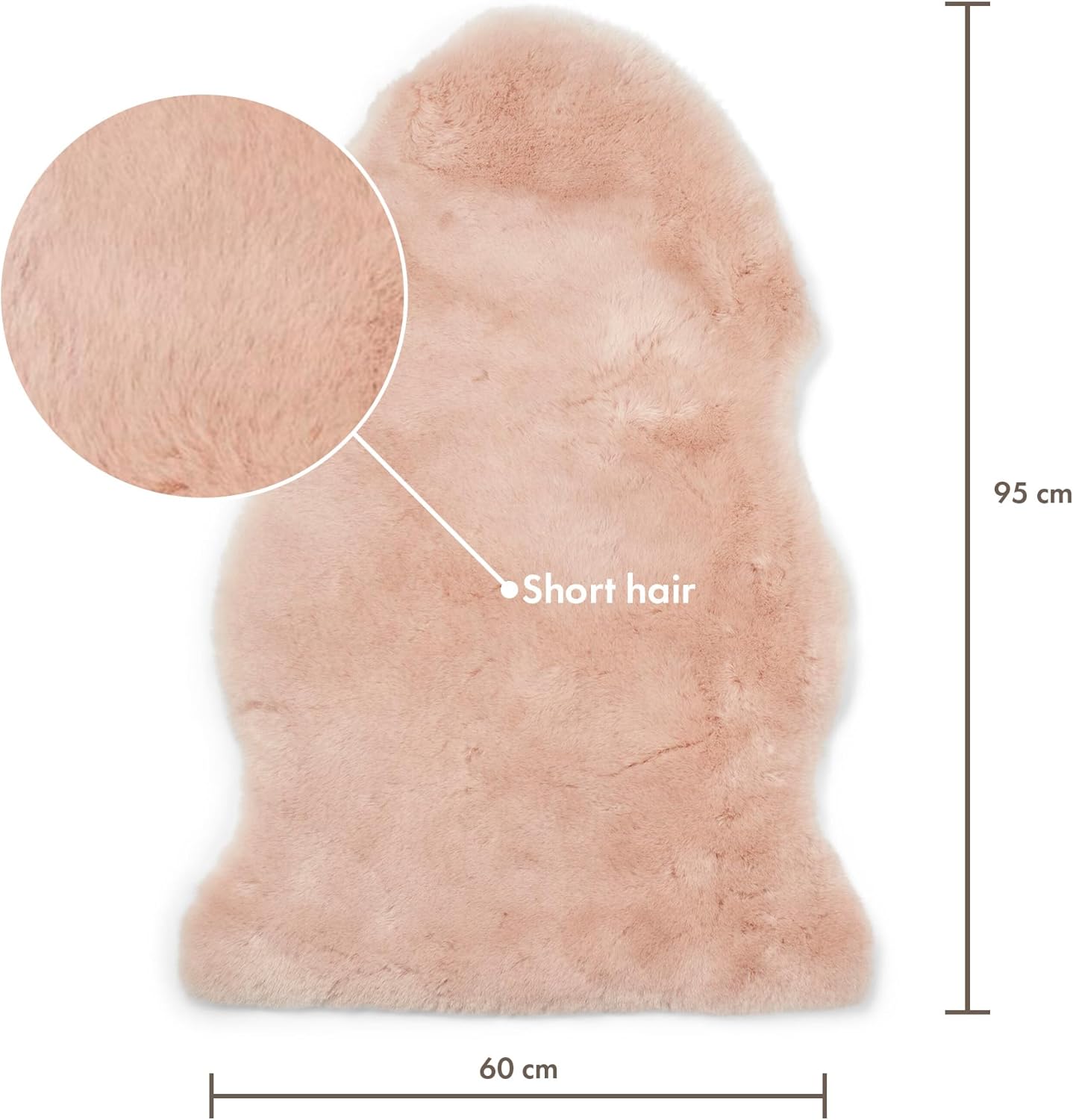 Baby Lambskin 2x3.1 ft | Lambskin for Prams with Temperature Regulating | Lambskin Baby Suitable for a High Chair or as a Play Mat | Colour: Pink