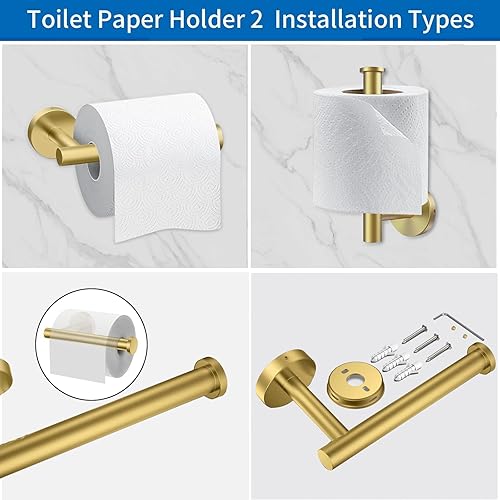 Miniatura 4 de JUSTHERE Juego de accesorios de baño, accesorios de baño de acero inoxidable montados en la pared, incluye barra de toalla de 16 pulgadas, soporte