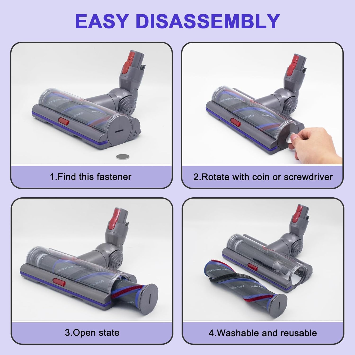 V11 High Torque Brush Head Attachments Compatible with Dyson V15 V10 V8 V7 Cordless Vacuum Cleaner, Upgrade Quick Release Motor-Head Brush Roller for SV10 SV11 SV12 SV14 Turbine Floor Tool