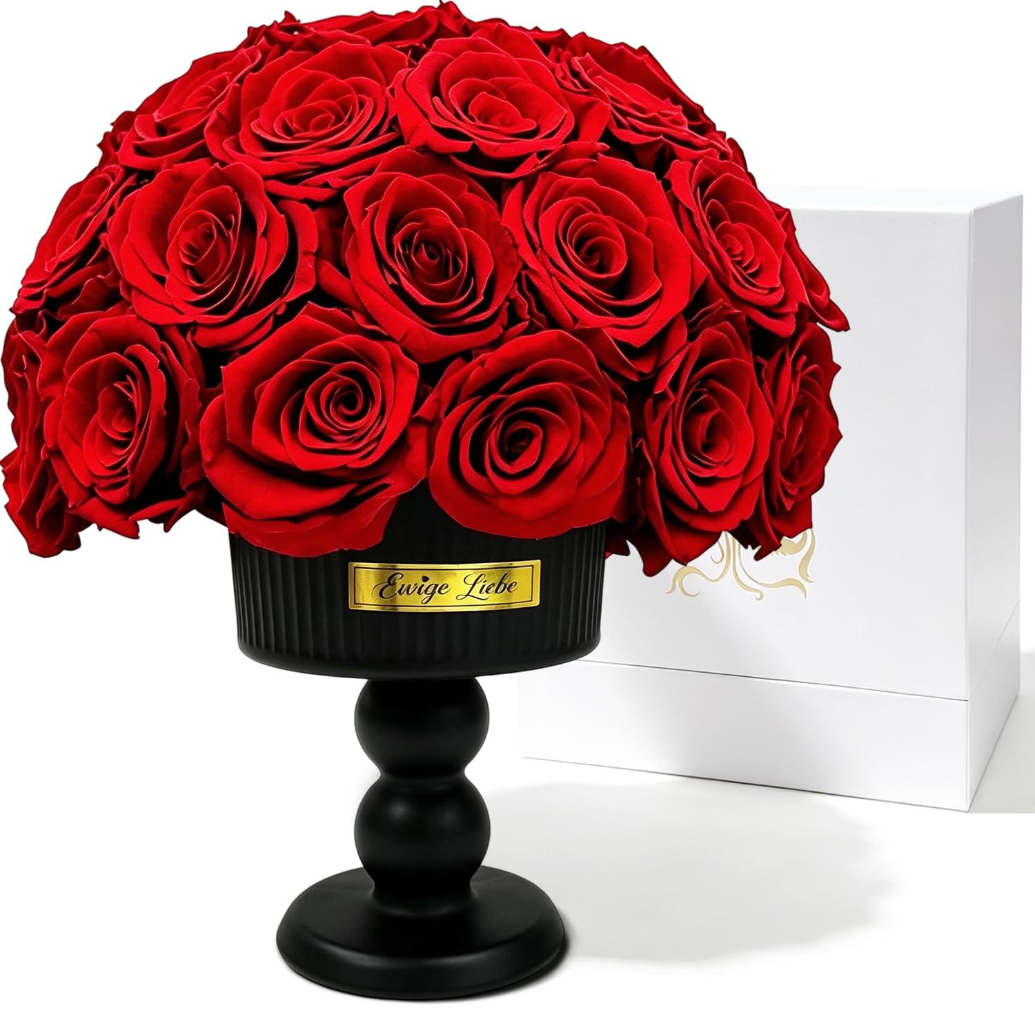 27 Ewige Rosen Blume Strauß, Geschenke für Frauen Infinity Rosen Roten Rosenstrauß Konservierte Blumenstrauß Deko für Freundin Mama zum Geburtstag Hochzeitstag Muttertag Valentinstag