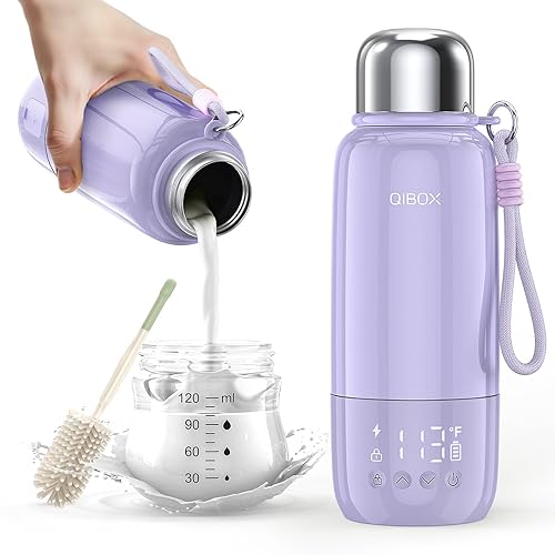 Miniatura 1 de QIBOX Calentador de biberones portátil para viajes, calentamiento rápido de leche materna y fórmula de 36 W, carga rápida de 36 W, gran capacidad de