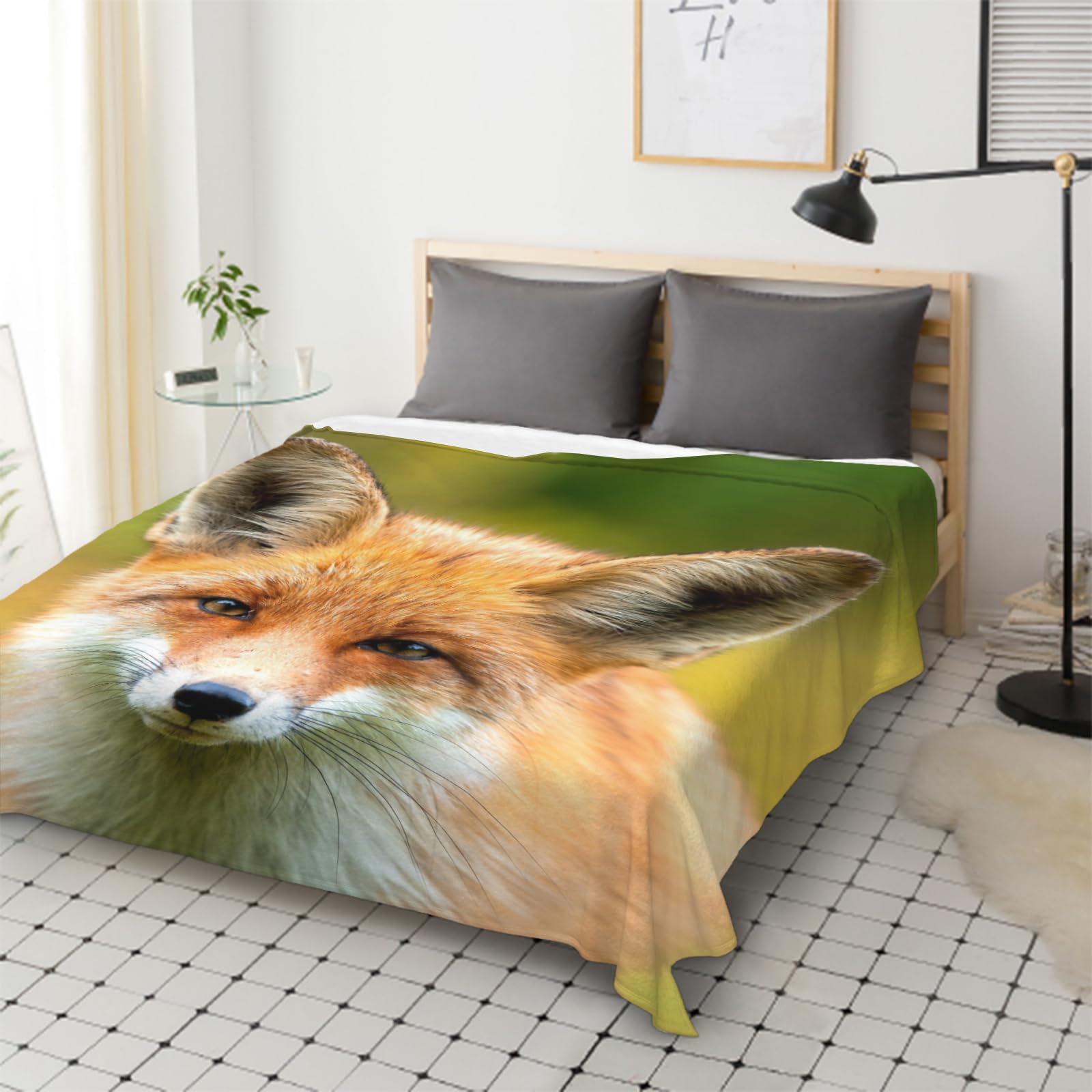 Fuchs-Decke Aus Plüsch-Flanell, 150x130 Cm Oder 200x150 Cm, Weich & Warm – Für Sofa, Bett, Camping, Als Geschenk Für Tierliebhaber