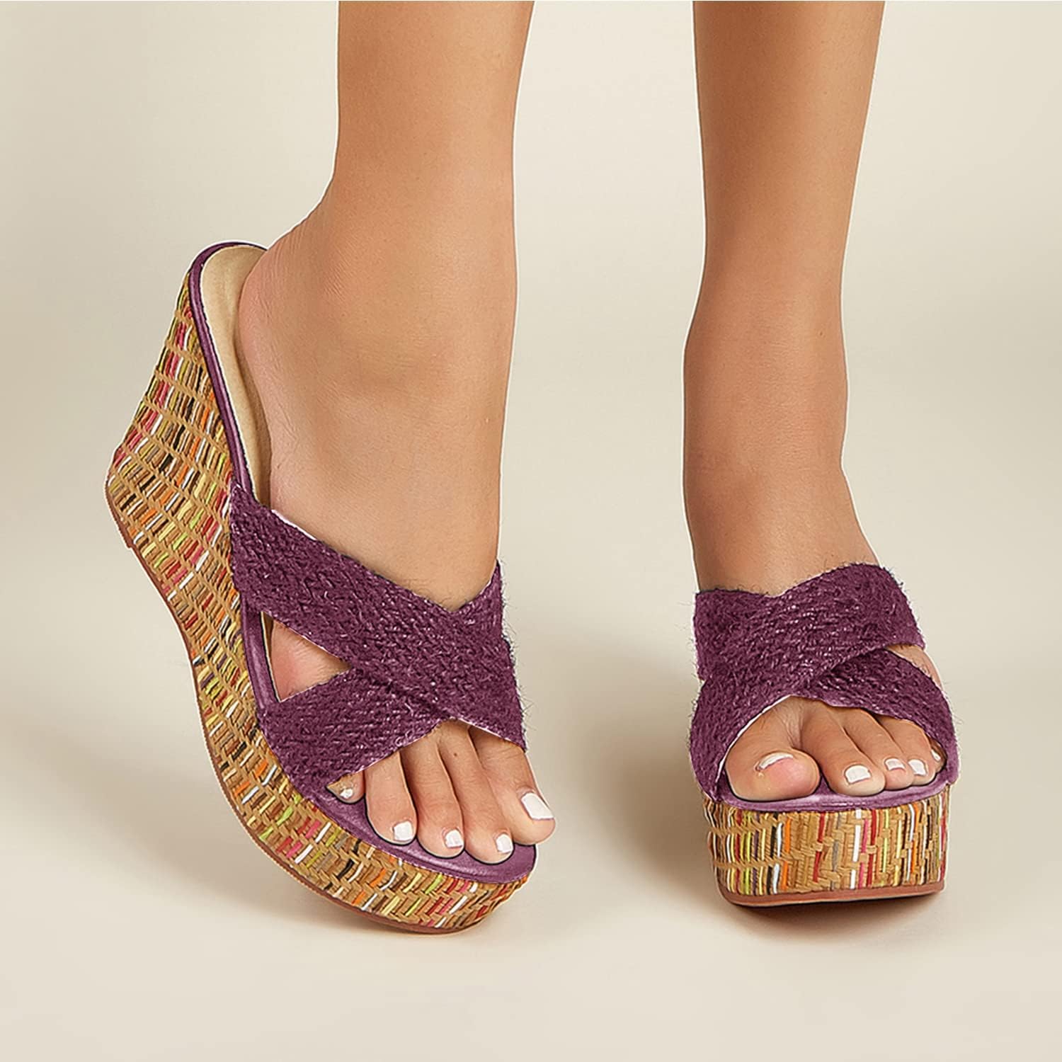 getmorebeauty Wedge Sandals for Women Casual Summer Slide Platform Sandals - Image 4