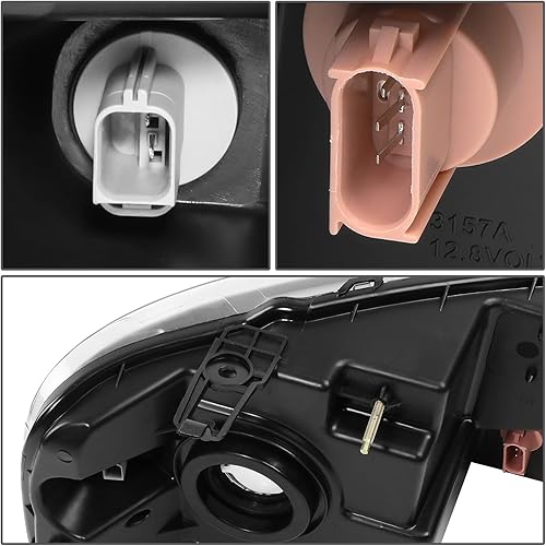 Miniatura 5 de DNA MOTORING HL-OH-F1504-BK-CL1 - Faros delanteros de repuesto de carcasa negra compatible con 04-08 F-15006-08 Mark LT