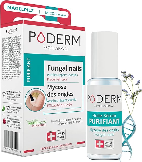 PODERM - 2-in-1 FUNGAL INFECTION NAIL TREATMENT - With exceptional plants with powerful anti-fungal restorative properties - Professional foot/hand treatment - Quick & easy - Swiss Made