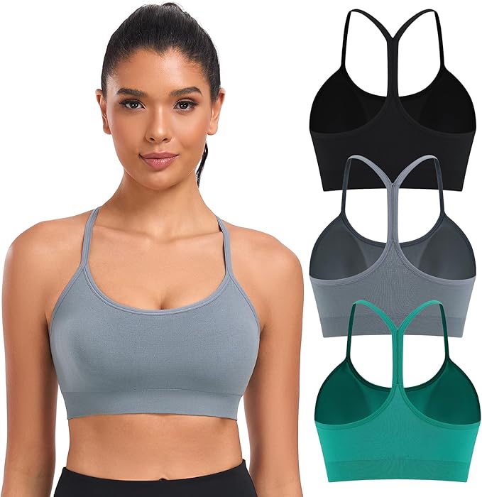 ANGOOL Womens Y Back Sports Bra - Light Support Yoga Bra Re…