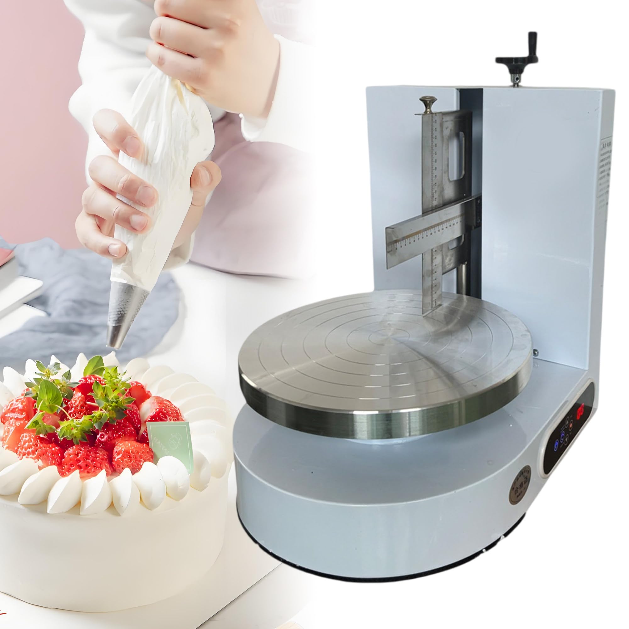 elektrischer Torten Dekorierer, Kuchendekorationsmaschine, Geringe Geräuschentwicklung, Für 4-12" Kuchen, Automatische Kuchendekorationsmaschine, Für Kuchengeschäfte, Zuhause White-110V