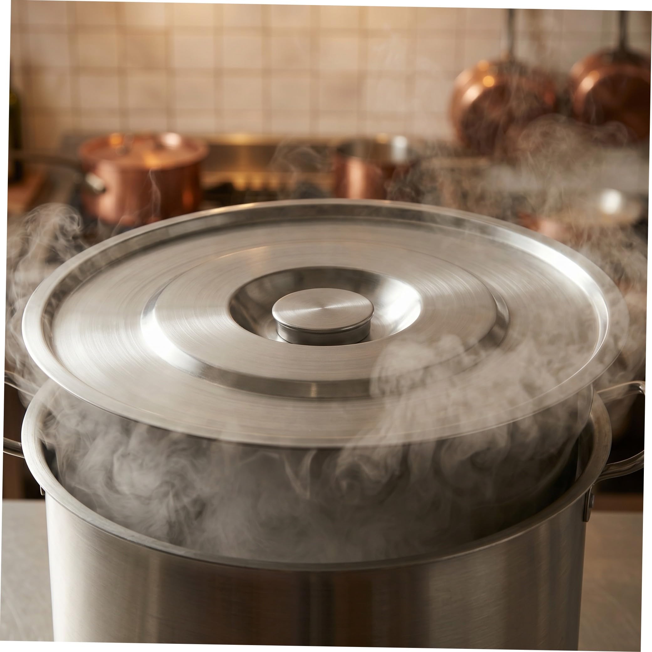 Generico 2 Pezzi Coperchio in Acciaio Inossidabile Spesso con Manico, Compatibile con Pentole, Resistente, per Cucina Domestica e Professionale, Colore Argento
