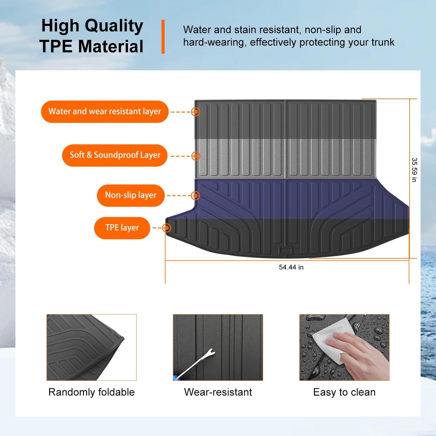 powoq Cargo Mat Compatible with 2025 2026 Chevy Equinox GMC Terrain Trunk Mat (No EV) Cargo Liner Trunk Liner Replacement for 2025 2026 Chevy Equinox Accessories