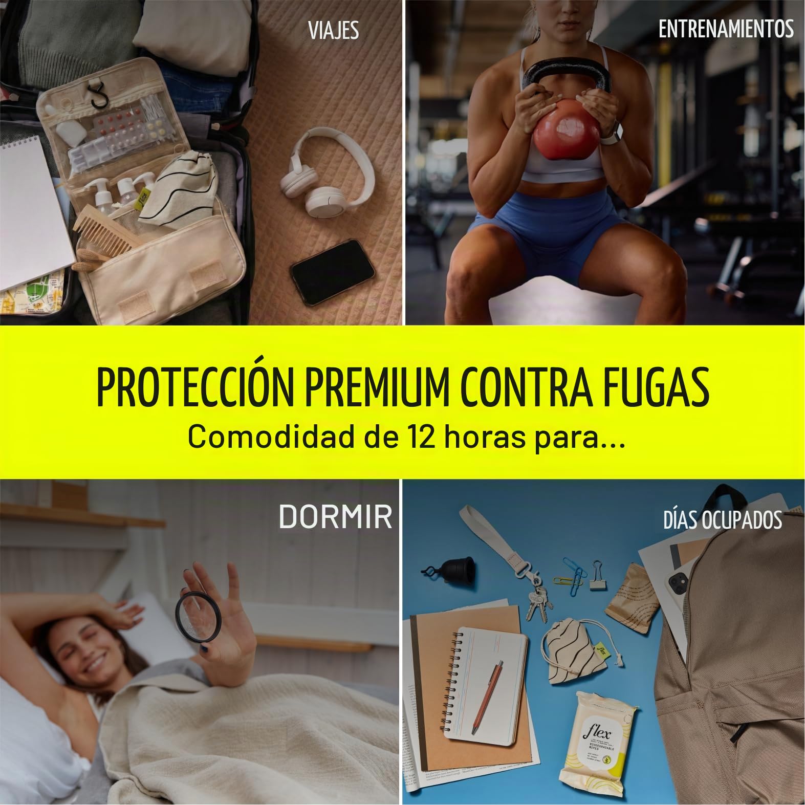 Flex Discos Menstruales | Desechables | Reduce Calambres y Sequedad | Alternativa Tampón Principiantes | 5 Súper Absorción | Canadá | 12