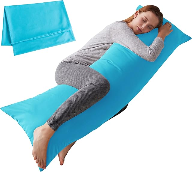 ELNIDO QUEEN Body Pillow with Pillowcase - Soft Long Bed Pillow for Adults - Breathable Full Body Pillow Insert for Sleeping, 20x54inches, Ocean