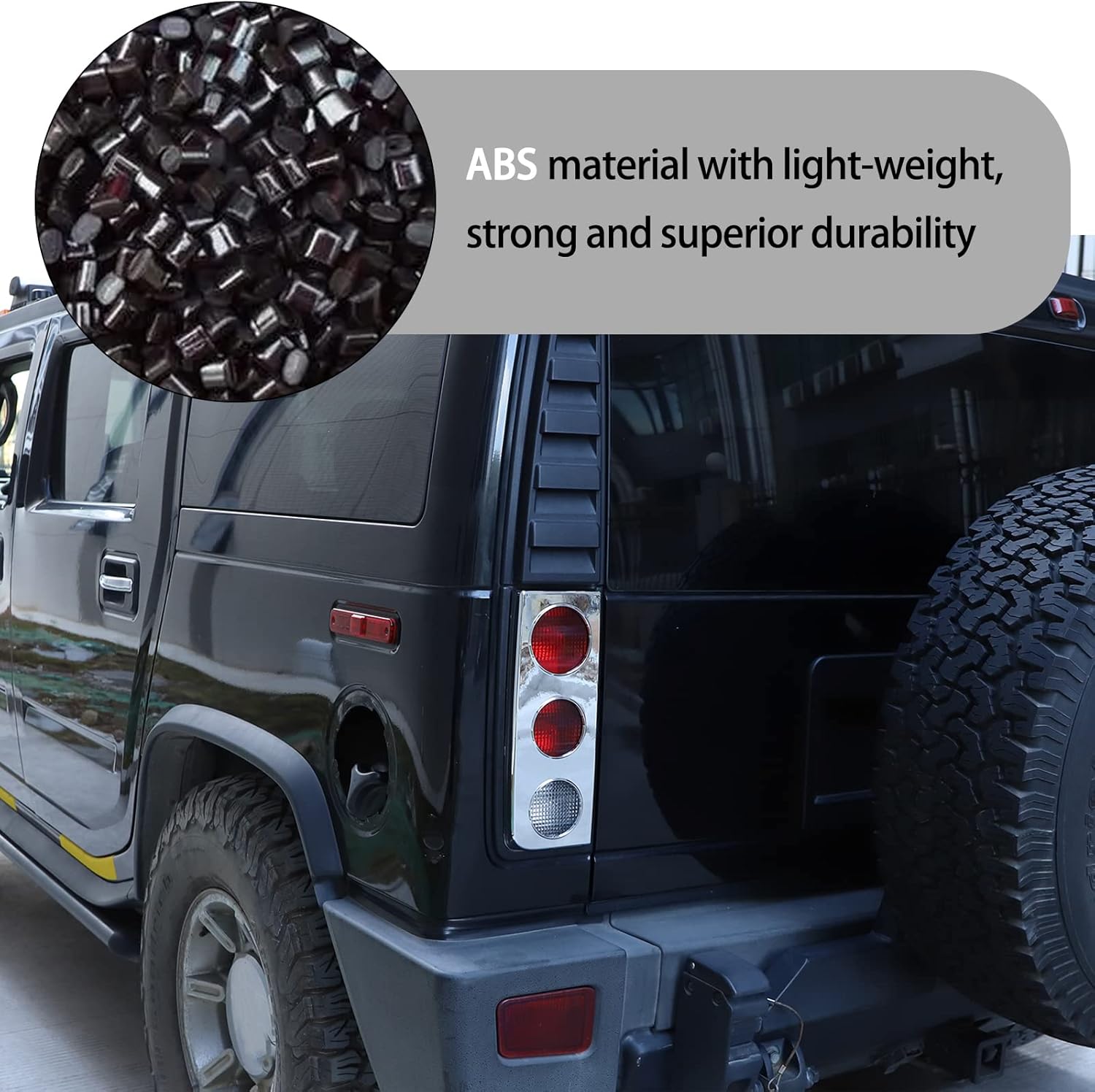 Lcojicep Rear Upper Tail Light Lamp Vent Cover Guard Compatible with 2003-2009 Hummer H2, Rear Lamp Cover Guard Trim Bezel Frame,Car Decoration Accessories (Light taillight Cover)