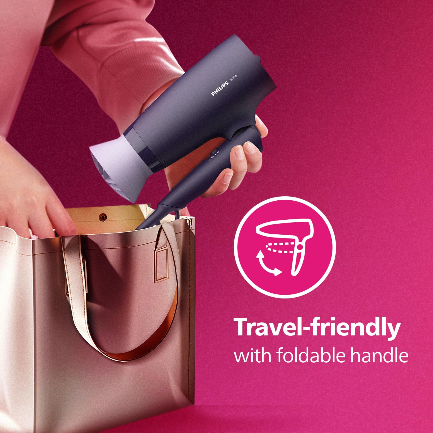 Philips Hair Dryer Powerful Drying with Less HeatIIonic Care for Smooth & Shiny HairI 3 Styling Options for Salon like BlowdryI 1600 WattsI Cool ShotI Men & WomenI 2 Year WarrantyI BHD318/00, Purple 1