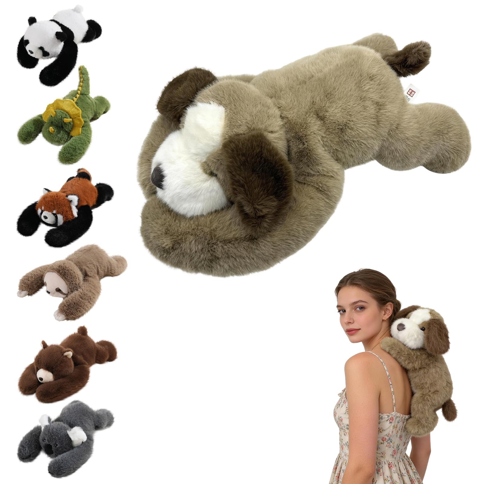 Wsndyjia Weighted Dog Plush Teddy, Soft Stuffed Animal Plushies, Cuddly Puppy Toy for Comfort & Relaxation, Pookie the Dog Weighted Animals, Hugging Companion for Anxiety Relief & Sleep Support(45cm) — image 1