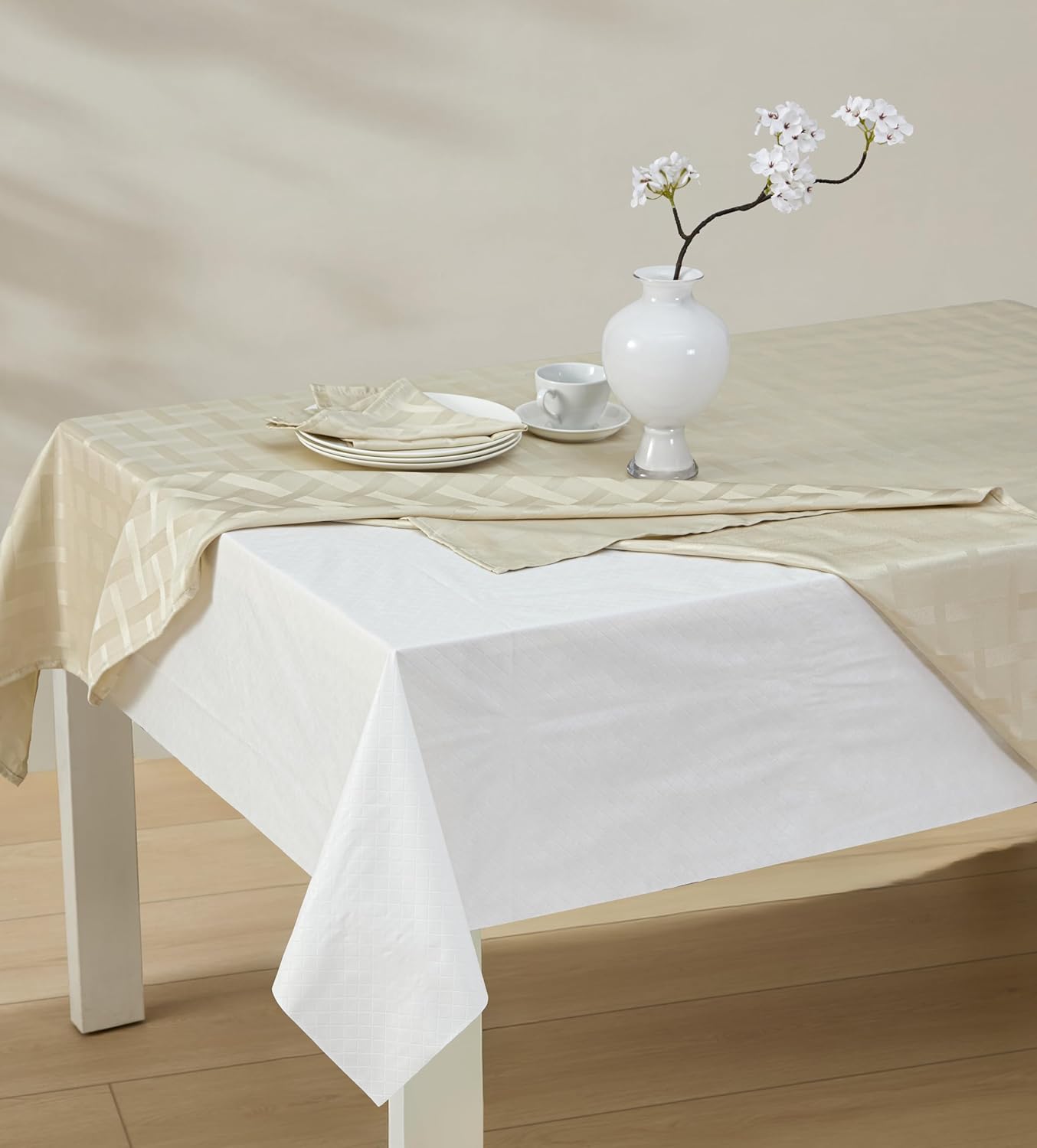 Newbridge Quilted Waterproof Table Pad Protector 52x90 Cut-to-Fit Flannel Backing Heat Spill Resistant Wipe Clean