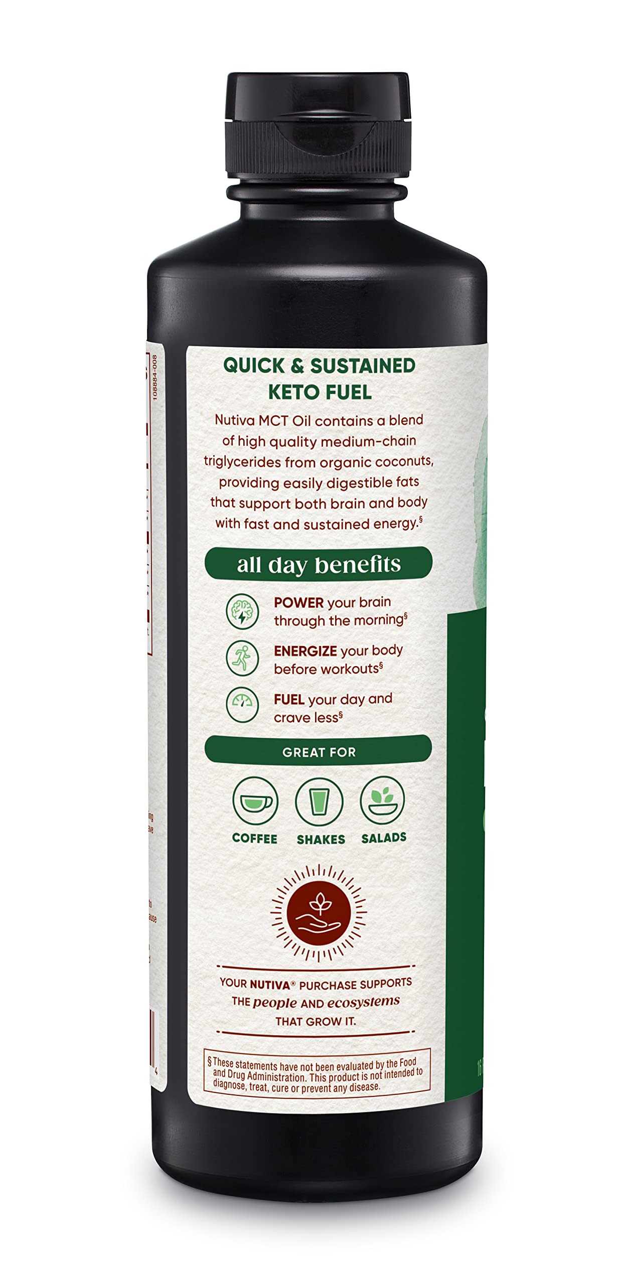 Nutiva Organic MCT Oil, Kosher, Keto Friendly, USDA Certified Organic, Non-GMO, 16 Fluid Ounce (Pack of 1) — Amazon image 6