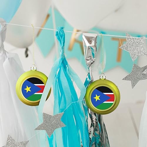 Vista 222 de Adornos dorados de bola de Navidad de Trinidad y Tobago, adorno de bola de bandera de Trinidad y Tobago, adornos de Navidad de bandera nacional