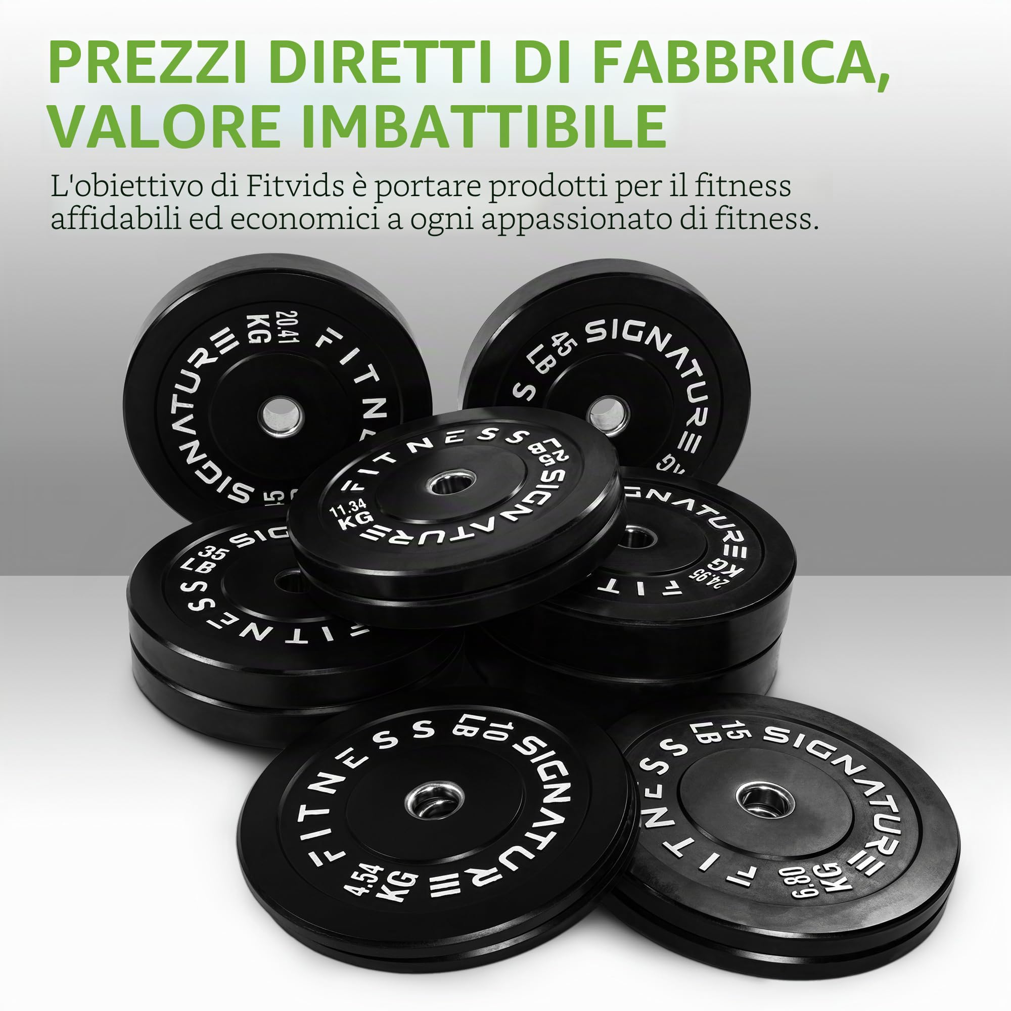 Fitvids - Piastre olimpioniche per pesi con mozzo in acciaio, singolo, coppia o set da 5 cm