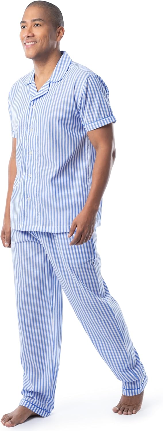 Fruit of the Loom mens Extra Soft Woven Poplin Pajama Sleep Set - Image 6