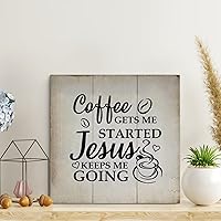 Vista 6 de LITTLEGROVE SEEDS Letrero de madera vintage bohemio con texto en inglés "Give It to God And Go to Sleep", letreros de madera de 10 x 10 pulgadas