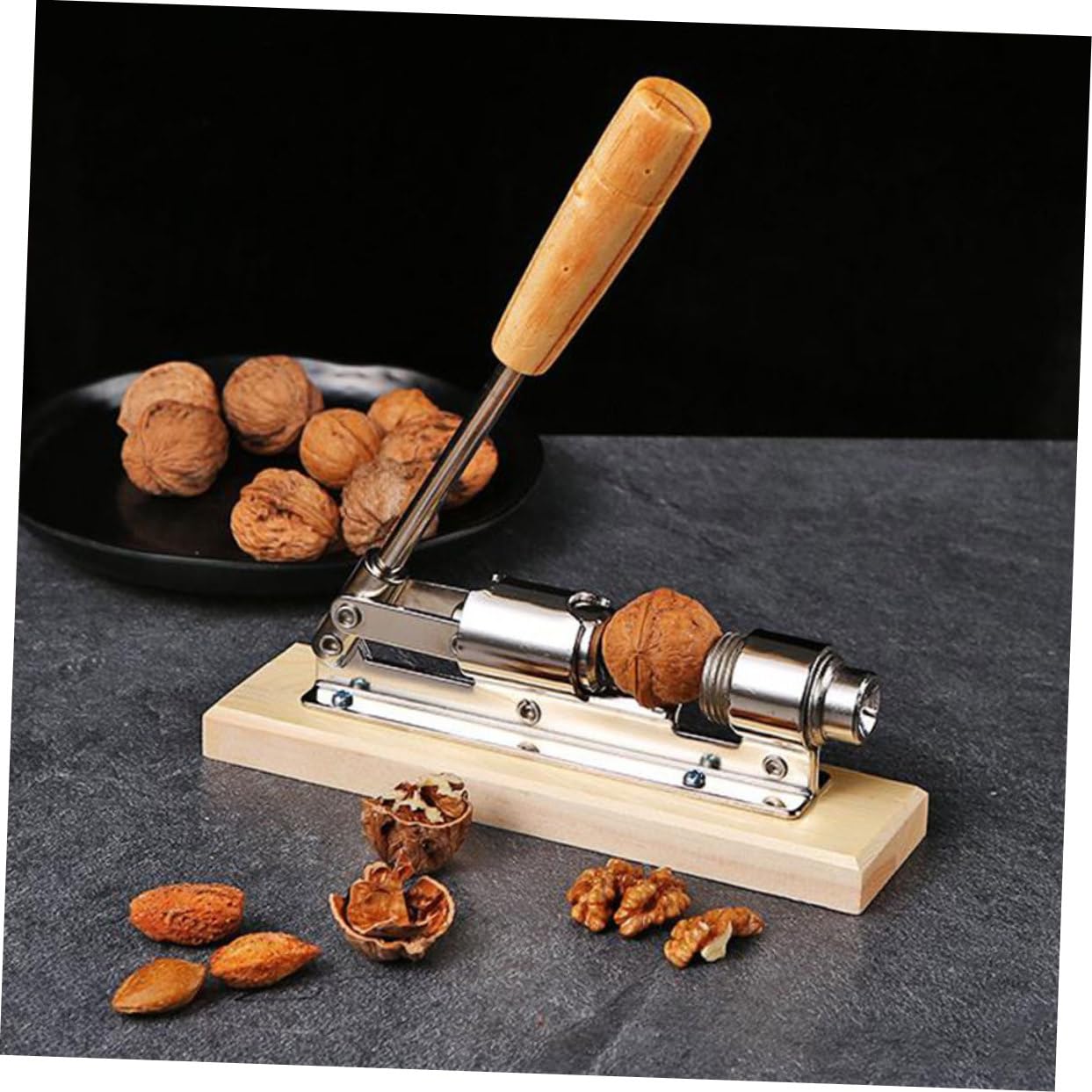 Casse-noisette en Acier Inoxydable et Bois Multifonction pour Noix