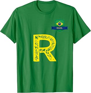 Brazil Human-Flag letter R Brazil T-Shirt
