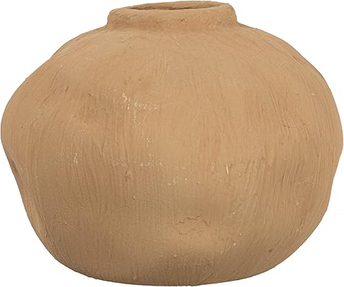 Miniatura 4 de Creative Co-Op Jarrón de terracota con forma orgánica pellizcada, gris pardo texturizado